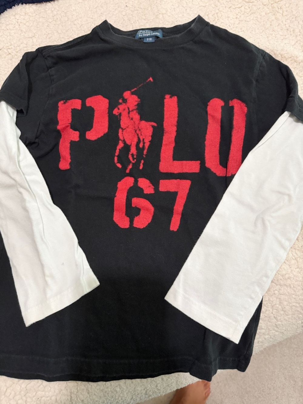 Ralph Lauren Black long sleeve Tee with polo logo